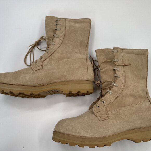 Military Army Boots Tan Mens Size 13 O8D-1042 Combat Vibram Suede NWOT - Picture 2 of 6